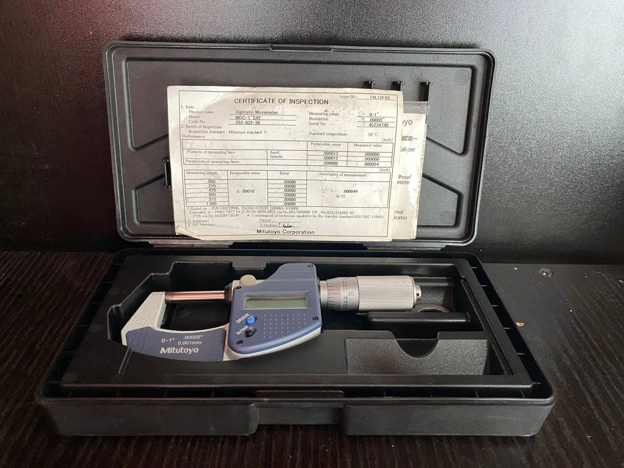 MITUTOYO 293-832-30 DIGIMATIC (DIGITAL) MICROMETER